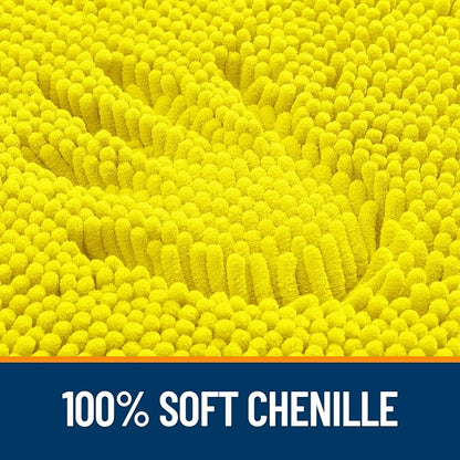 OLANLY Bathroom Rugs 30x20, Extra Soft Absorbent Chenille Bath Rugs | Lemon Yellow, Quick-Drying Rubber Backing, Washable Bath Mat for Bathroom Floor, Tub and Shower, Home Decor Accessories