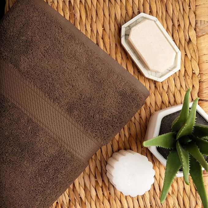 Superior Egyptian Cotton Ultra Plush & Absorbent, 10 Piece Set, Chocolate | Quick Dry, Soft Luxury Towel Set, Bath Essentials, Guest Bath, Spa, 2 Bath, 4 Hand, 4 Face Towels, Madeline Towels
