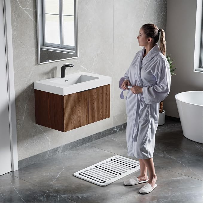 Dowell 30" Bathroom Sink,Single Bowl Vanity Basin,Rectangular Drop-In Bathroom Sink with Overflow,White-000 3018BP
