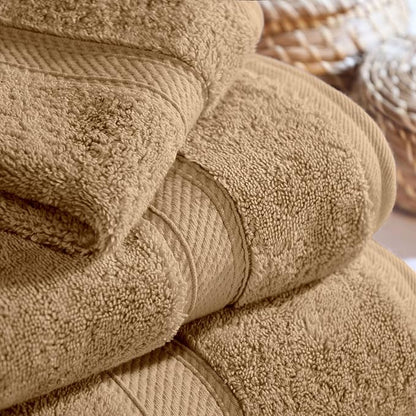 SUPERIOR Egyptian Cotton Ultra Plush & Absorbent, 3 Piece Set, Toast | Quick Dry, Soft Luxury Towel Set, Bath Essentials, Guest Bath, Spa, 1 Bath, 1 Hand, 1 Face Towels, Madeline Towels