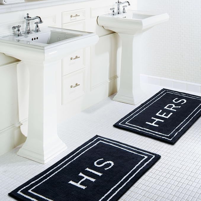 Mohawk Home His Casual Novelty; Solid Navy Blue 1' 5" X 2' Bath Mat Perfect for Bathroom