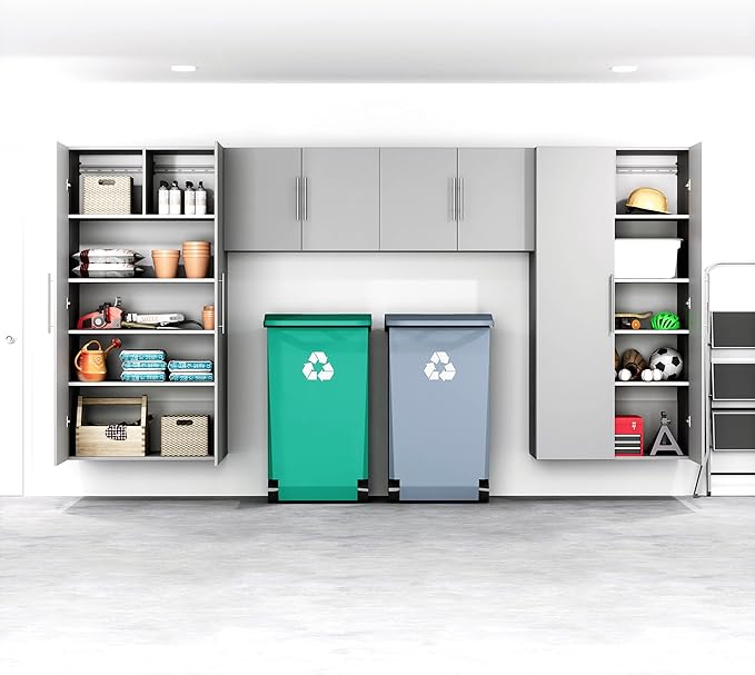 Prepac's HangUps Upper Storage Cabinet - Elegant and Spacious Wall Cabinets to Maximize Your Storage, 36" Size, Classic Light Gray Finish