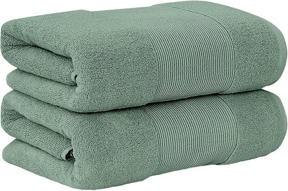 Modern Threads - Air Cloud 2-Pack 100% Zero-Twist Cotton Bath Sheet Set - Super Absorbent & Quick Dry - 500 GSM - Soft & Plush, Eucalyptus