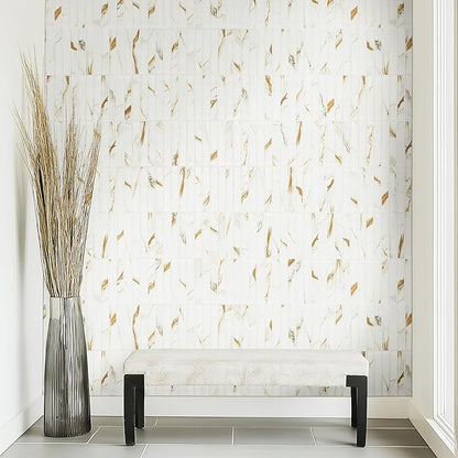 MSI Calacatta Gold Stack Pattern Matte Porcelain Mosaic Floor and Wall Tile for Bathroom, Kitchen Backsplash, Accent Wall Tile, Sample