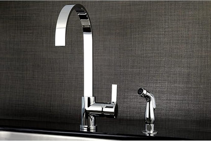 Gourmetier LS8710CTLSP Continental Single-Handle Kitchen Faucet with Side Sprayer, Matte Black