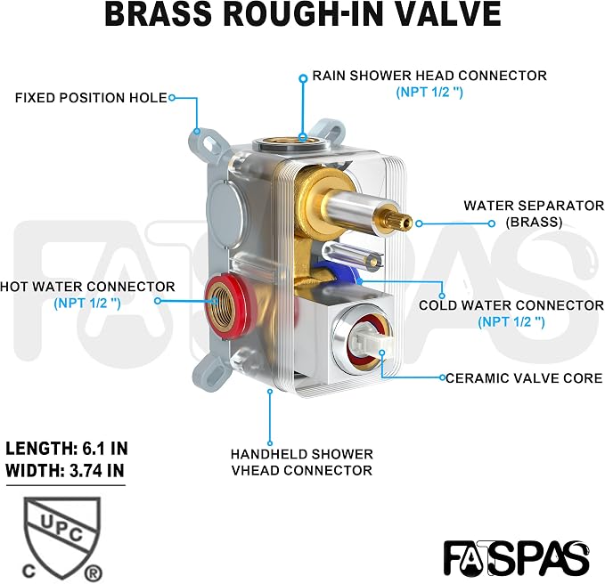 Polished Chrome Shower System with 10-Inch Rain Showerhead and Handheld | Innovative air-injection technology for low pressure, high-flow rate up to 3.22 GPM ensuring powerful consistent stream