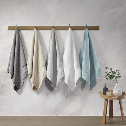 Madison Park Signature Splendor Luxury 100% Cotton Bathroom Towel Set - Soft, Plush 1000 GSM Heavyweight Hotel Quality, Zero Twist, Highly Absorbent, Quick Dry, Multi Sizes, Blue 6 Piece