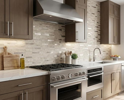 Yipscazo 20 Sheets Peel and Stick Stone Metal Backsplash, PVC Wall Tiles Stick on Tiles for Backsplash Kitchen, Bathroom, Fireplace (6'' X 12'', Beige Stone)