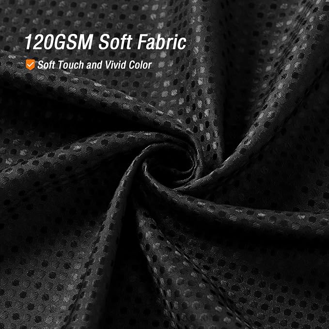 Stall Black Fabric Shower Curtain, 54 x 72 | 54 Inch Wide Solid Black Weave Textured Fabric Shower Curtain for Bathroom, Water Repellent