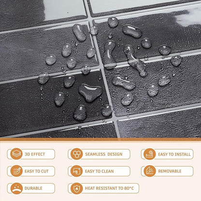 CRE8TIVE 16 Sheets Grey Straight Linear Peel and Stick Tile for Kitchen Bathroom Backsplash Peel and Stick Wall Tiles Waterproof 3D Rectangular Tile Stickers Removable Backsplash for Renters 12"x12"