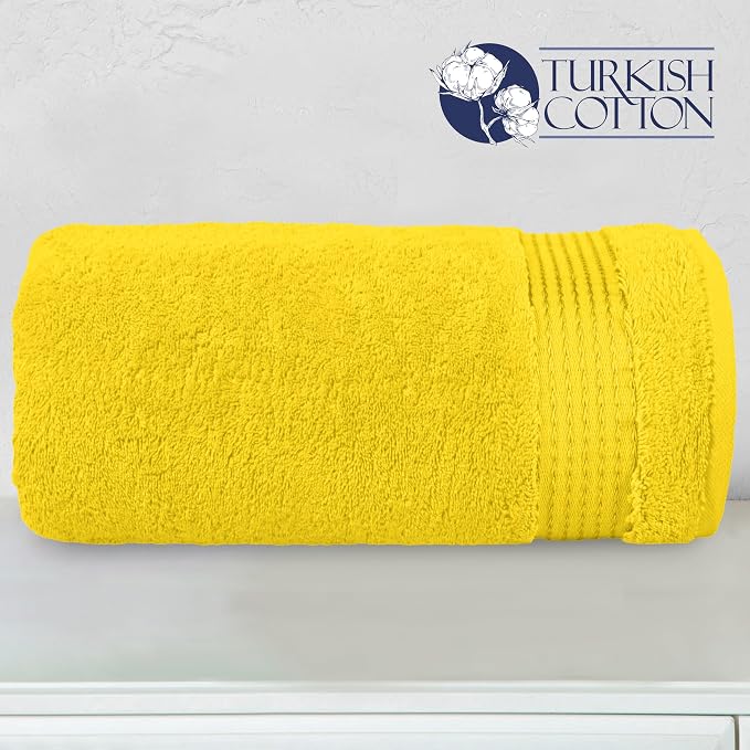 Elegant Comfort Premium Super Soft Highly Absorbent 1 Piece Oversized Bath Sheets - 40" x 80" inch, Luxurious Hotel Spa Quality 100% Turkish Cotton Extra Large Bath Towels for Adults, Yellow