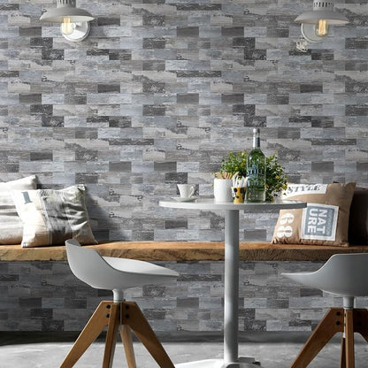 Vamos Tile 100-Piece Peel and Stick Backsplash Seamless Tile,3''x6'' Distressed Wood PVC Subway Tile,Stick on Backsplash for Kitchen/Bathroom/Laundry Room