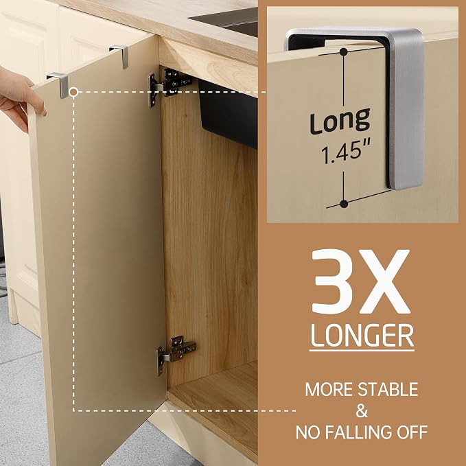 KES Over The Cabinet Door Towel Rack, Kitchen Towel Holder, 2 Pack | Anti-Wobble Stable Fit, Fit Doors Under 1" Thick, SUS304 Stainless Steel Bars for Dish Hand Towels, Brushed Finish