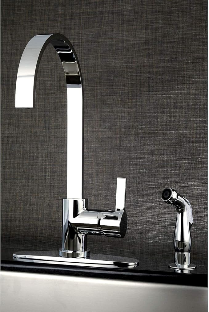 Gourmetier LS8711CTLSP Continental Single-Handle Kitchen Faucet with Side Sprayer, Polished Chrome
