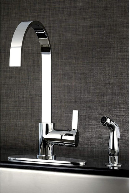 Gourmetier LS8711CTLSP Continental Single-Handle Kitchen Faucet with Side Sprayer, Polished Chrome