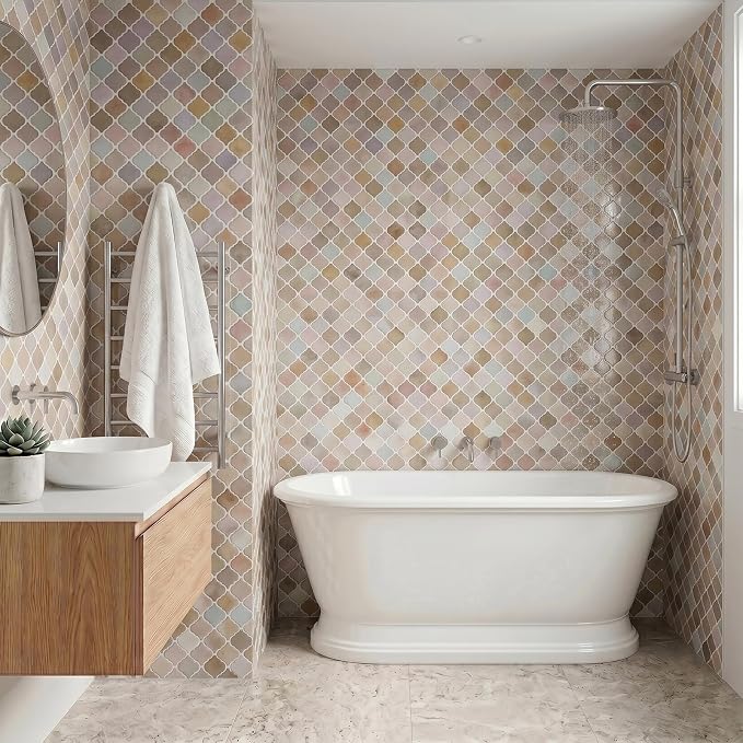Arttown Peel and Stick 3D Wall Backsplash, 10-Sheet, 12" × 12" Moroccan | Subway Tiles Self Adhesive Thicker Design Wall Tile Panel Wallpaper for Kitchen Balcony Bathroom Rental Housing