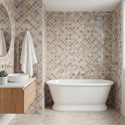Arttown Peel and Stick 3D Wall Backsplash, 10-Sheet, 12" × 12" Moroccan | Subway Tiles Self Adhesive Thicker Design Wall Tile Panel Wallpaper for Kitchen Balcony Bathroom Rental Housing