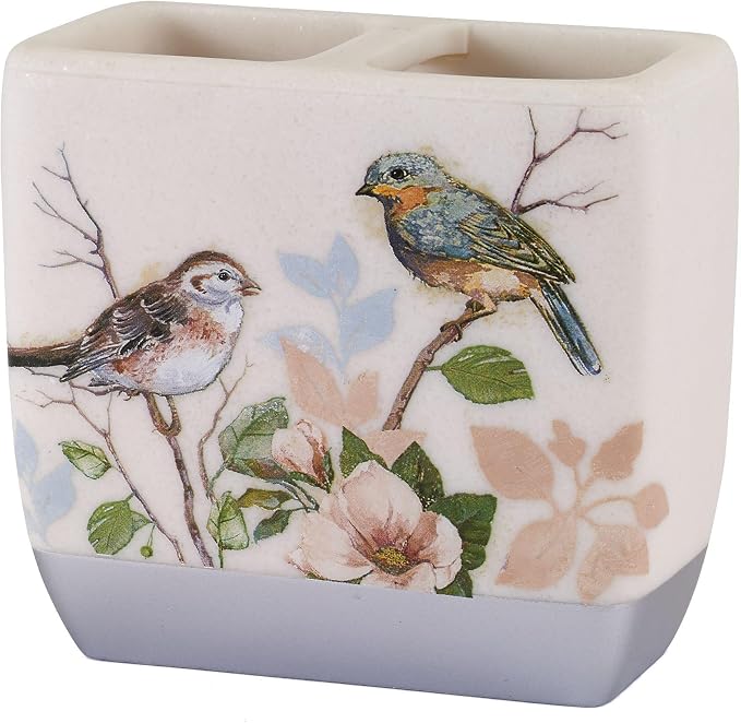 Avanti Linens - Toothbrush Holder, Countertop Accessories, Nature Inspired Bathroom Decor (Love Nest Collection)