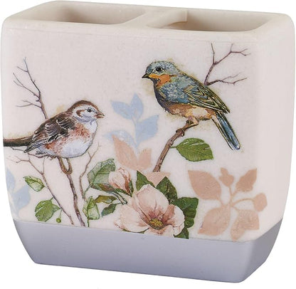 Avanti Linens - Toothbrush Holder, Countertop Accessories, Nature Inspired Bathroom Decor (Love Nest Collection)