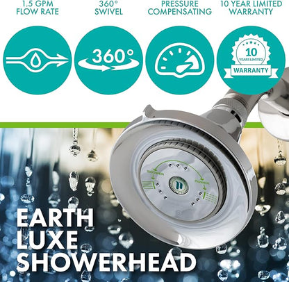 Niagara Conservation Earth Luxe High Efficiency 1.5 GPM Showerhead in Chrome, N3915CH