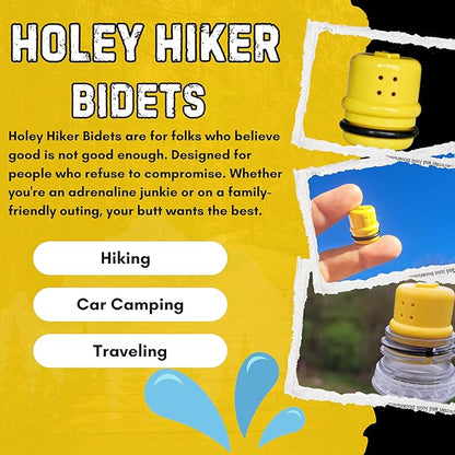 Original Holey Hiker Bidet – Ultralight Portable Bidet for Travel, Camping, Hiking & Backpacking – Compact Travel Bidet, Portable Shattaf