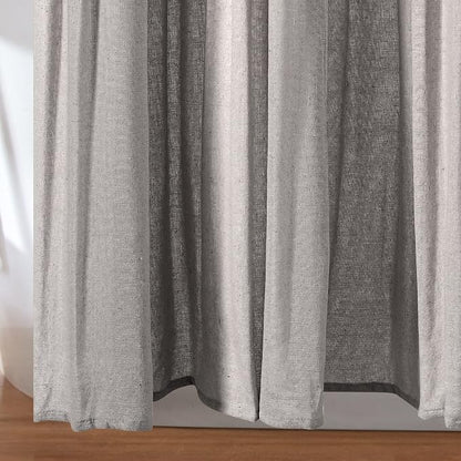 Lush Decor Linen Button Shower Curtain, 72" W x 84" L, Linen - Extra Long Shower Curtains - Neutral Shower Curtain Fabric - Farmhouse Bathroom Decor