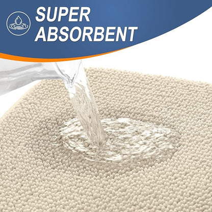 OLANLY Thick Memory Foam Bathroom Rugs 30x20, Soft Absorbent Bath Mat, Sand | Quick Dry Bath Rugs, Non-Slip Carpet, Machine Washable Mats for Bathroom Floor, Tub and Shower, Home Decor Accessories