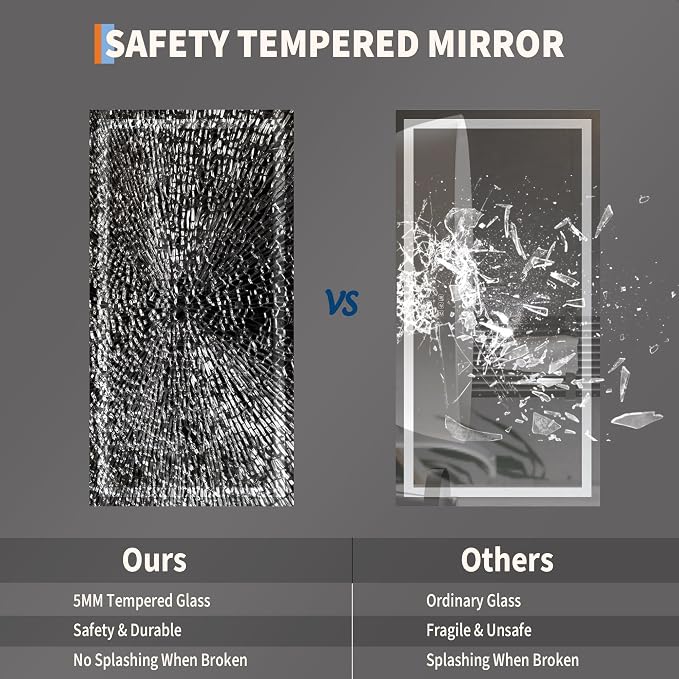 GarveeHome 50x26 LED Bathroom Mirror with Lights, Dimmable, Anti-Fog, Backlit + Front Lit, Smart Bathroom Vanity Mirror for Wall, Memory Function, Shatter-Proof (Horizontal/Vertical)