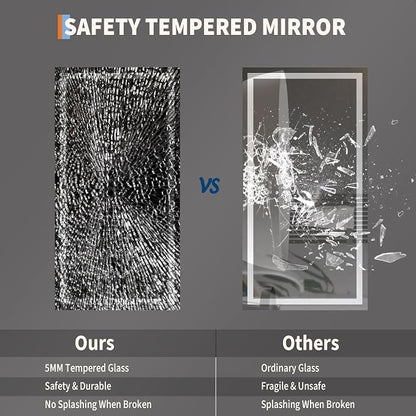 GarveeHome 50x26 LED Bathroom Mirror with Lights, Dimmable, Anti-Fog, Backlit + Front Lit, Smart Bathroom Vanity Mirror for Wall, Memory Function, Shatter-Proof (Horizontal/Vertical)