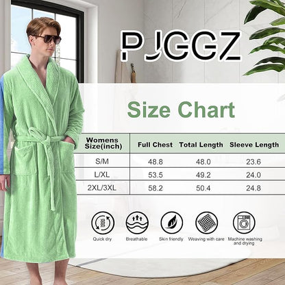 Men's Shawl Collar Bathrobe, Soft Long Towel Robe for Men - Super Absorbent Quick Dry yet Warm