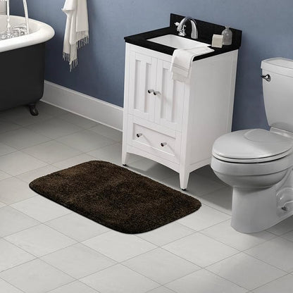 Garland Rug Traditional Nylon Washable Chocolate 24" X 40" Bath Rug - Soft, Absorbent, And Stylish for Your Bathroom