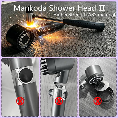 Ion High Pressure Filtered Shower Head with Handheld & Hose for Hard Water | 12 Filters Water Softener for Dry Skin & Hair, 4 Spray Modes, Pause Switch, Scalp Massager, 75" Hose, 2 Bracket | Kids & Pets