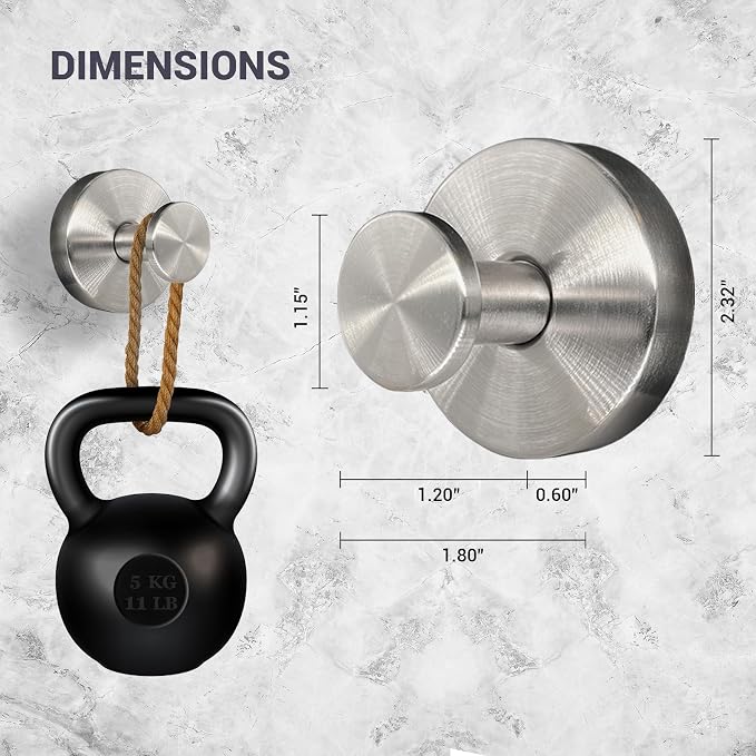 Suction Cup Hooks for Shower - 4 Pack, Matte Chrome - Stainless Steel, Strong Suction, No Drill, Removable Hanger, Tile Bathroom Kitchen Wall, Glass Door, Mirror Hook Hanging Robe, Towel Holder