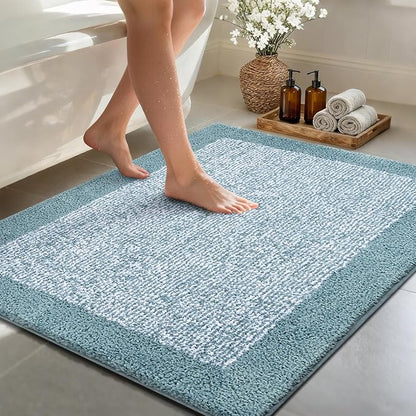 48x32 Large Bathroom Rugs Washable Non Slip, Dusty Blue Bath Mat for Bathroom Floor Tub, Soft Absorbent Quick Dry Mats for Shower, Bathtub,Home Decor