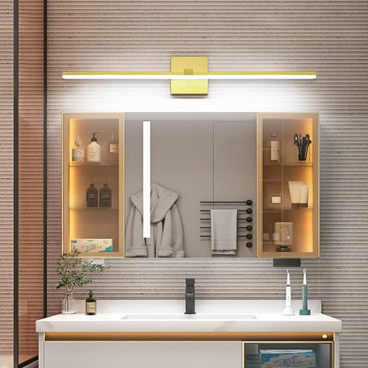 LED Vanity Light Gold Modern 30 inch Bathroom Lighting Fixtures Over Mirror Dimmable Bath Wall Lights Bar