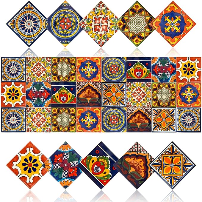 24 PCS Peel and Stick PVC Tile Stickers Waterproof Removable | for Kitchen Bathroom Backsplash, Waterproof Self-Adhesive Removable Decals, Easy DIY Decor, Smooth Surfaces, 7.87x7.87in