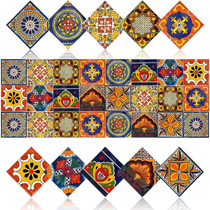 24 PCS Peel and Stick PVC Tile Stickers Waterproof Removable | for Kitchen Bathroom Backsplash, Waterproof Self-Adhesive Removable Decals, Easy DIY Decor, Smooth Surfaces, 3.94x3.94in