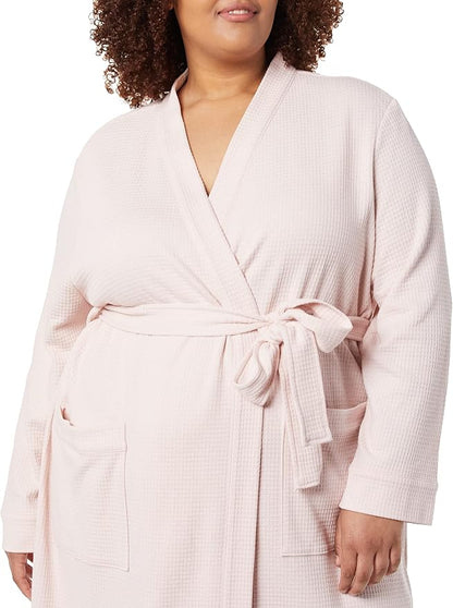 Amazon Essentials Women's Lightweight Waffle Full-Length Bath Robe (Available in Plus Size)