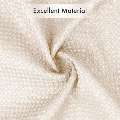 AmazerBath Waffle Shower Curtain, Heavy Duty Fabric Shower Curtain with Waffle Weave Hotel Quality Bathroom Curtains, 72 x 72 Inches (Cream Yellow)