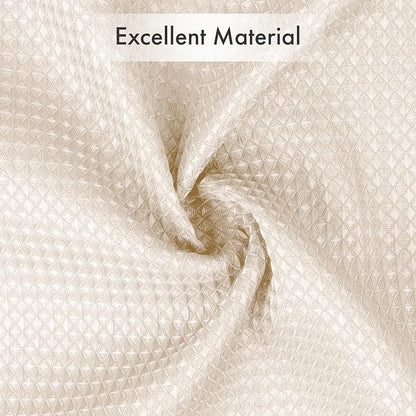 AmazerBath Cream Shower Curtain Waffle Textured, Beige Shower Curtain Fabric Thick Heavy Duty 240GSM Hotel Quality Bathroom Shower Curtains, 72 x 78 Inches