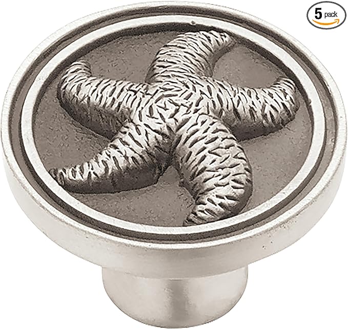 Franklin Brass 5 Pack Brushed Pewter Cabinet Knobs 1-7/16 inch (37mm) Kitchen Cabinet Handles and Drawer Knobs for Cupboards, Dressers, Furniture, Bathroom Vanity | Seaside Cottage