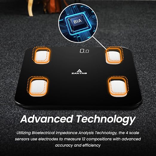 Scale for Body Weight, Accurate Weight Scale with LCD Display, Capacity upto 400 lbs, Smart BMI Scale, High Accuracy Digital Bathroom Scale, 18 Body Composition Analyzer Sync with Fitness App
