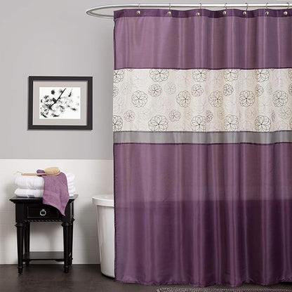 Lush Decor Covina Shower Curtain, Purple 72 inches wide x 72 inches long