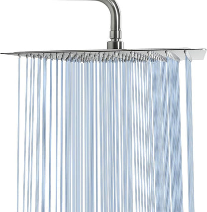NearMoon Rain Shower Head, High Flow Stainless Steel Square Rainfall Shower, Waterfall Bath Shower Body Covering, Ceiling or Wall Mount (16 Inch, Brushed Nickel)