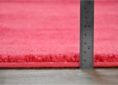 Garland Rug Traditional Nylon Washable Pink Hibiscus 3 Piece Set - Lid, Contour, Bath Rug - Soft, Absorbent, and Stylish for Your Bathroom