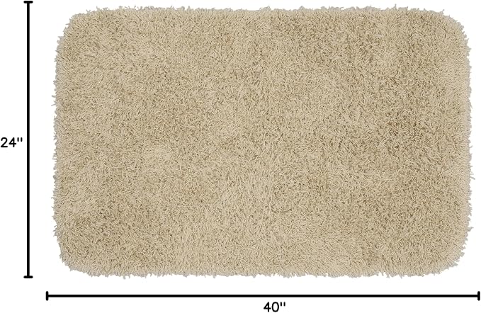 Garland Rug Jazz Nylon Washable 24 in. x 40 in. Linen Bath Rug Soft, Absorbent, and Stylish for Your Bathroom
