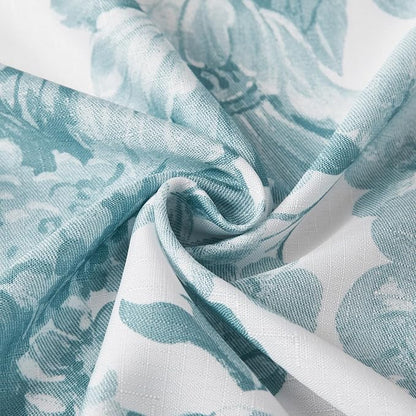 Lush Decor Bird and Hydrangea Toile Shower Curtain Single 72" W x 72" L Teal - Floral Shower Curtains for Bathroom - Bathroom Curtain - Vintage Decor