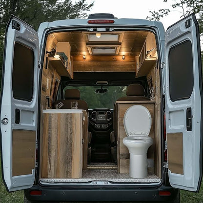 Yescom RV Toilet with Bidet Spray Porcelain Enamel Elongated Gravity Flush | Foot Pedal Toilet for Motorhome Caravan Travel Tailer 20" Seating Height Portable Restroom Toilet Fits for Marine