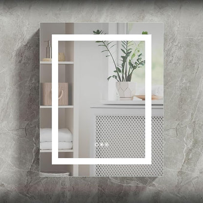24x30 Bathroom Mirror LED Medicine Cabinet with Lighted 3 Colors, Recessed Surface Wall Mounted LED Medicine Cabinet, Anti-Fog Tempered LED Mirror with Storage, Stepless Dimming, 2 Outlets,