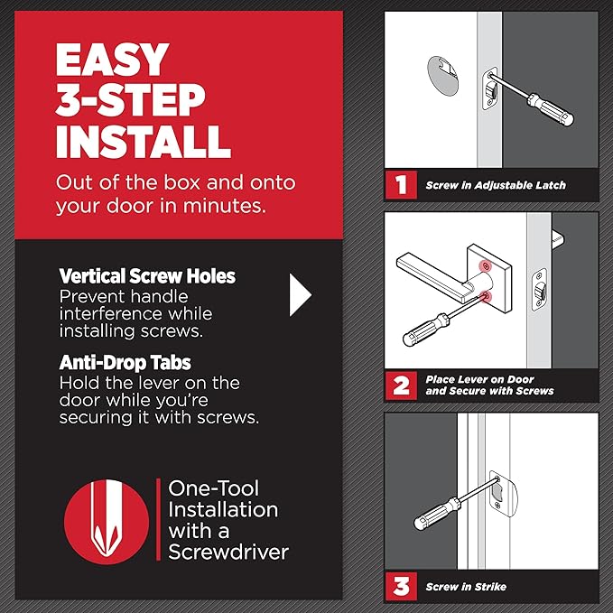 Kwikset Halifax Entry Door Handle with Lock and Key, Secure Keyed Reversible Lever Exterior, Doorlock, For Front Entrance and Bedrooms, Polished Chrome, Pick Resistant Smartkey Rekey Security